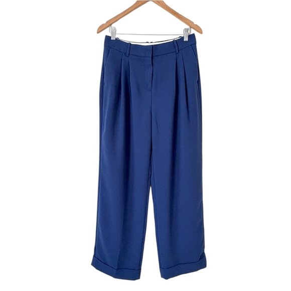J Crew Essential Wide-leg Pants In City Crepe Mediterranean Blue Size 6 - Picture 2 of 11